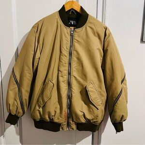 Zara Khaki Bomber Jacket